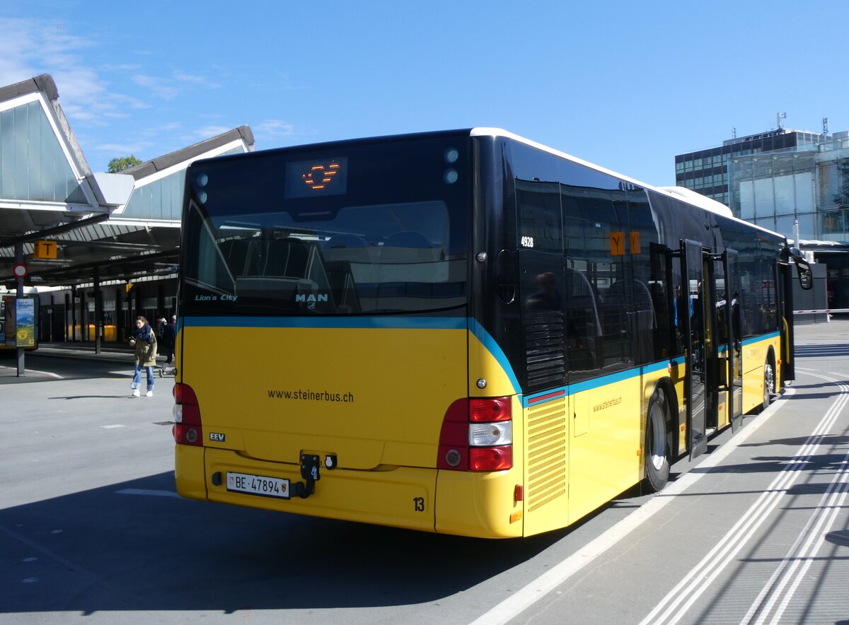 (261'734) - Steiner, Ortschwaben - Nr. 13/BE 47'894/PID 4928 - MAN am 27. April 2024 in Bern, Postautostation