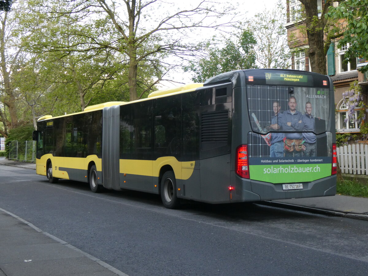 (261'881) - STI Thun - Nr. 169/BE 752'169 - Mercedes am 4. Mai 2024 beim Bahnhof Thun (Kante X)