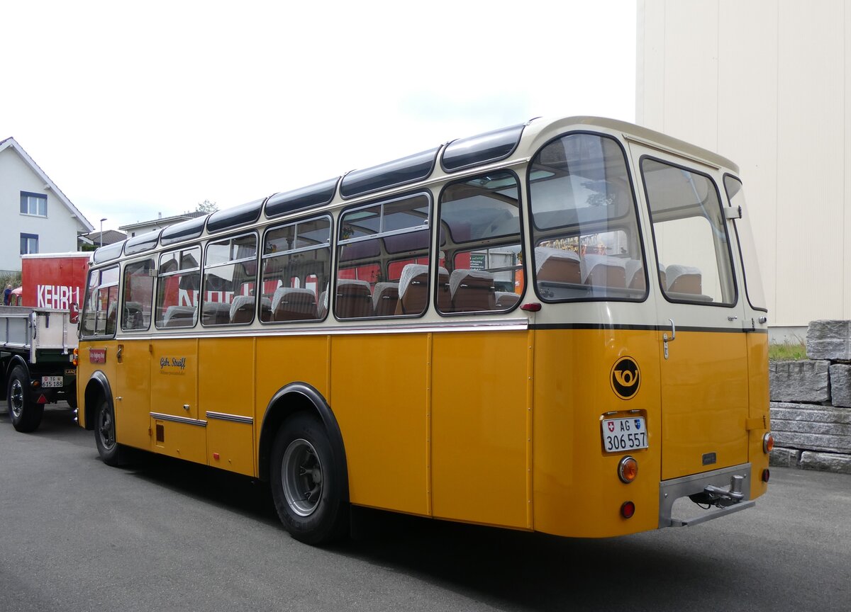 (262'004) - Streiff, Gelterkinden - AG 306'557 - Saurer/Gangloff (ex Oldie-Tours Zrisee, Wollerau; ex OTAG, Wald; ex Leibundgut, Obergoldbach; ex Krebs, Belpberg) am 4. Mai 2024 in Attikon, Wegmller