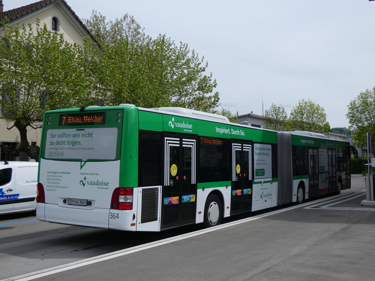 (262'108) - SW Winterthur - Nr. 364/ZH 540'364 - MAN am 4. Mai 2024 beim Bahnhof Winterthur Wlflingen