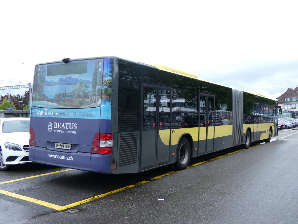 (262'216) - STI Thun - Nr. 145/BE 801'145 - MAN am 8. Mai 2024 in Thun, CarTerminal