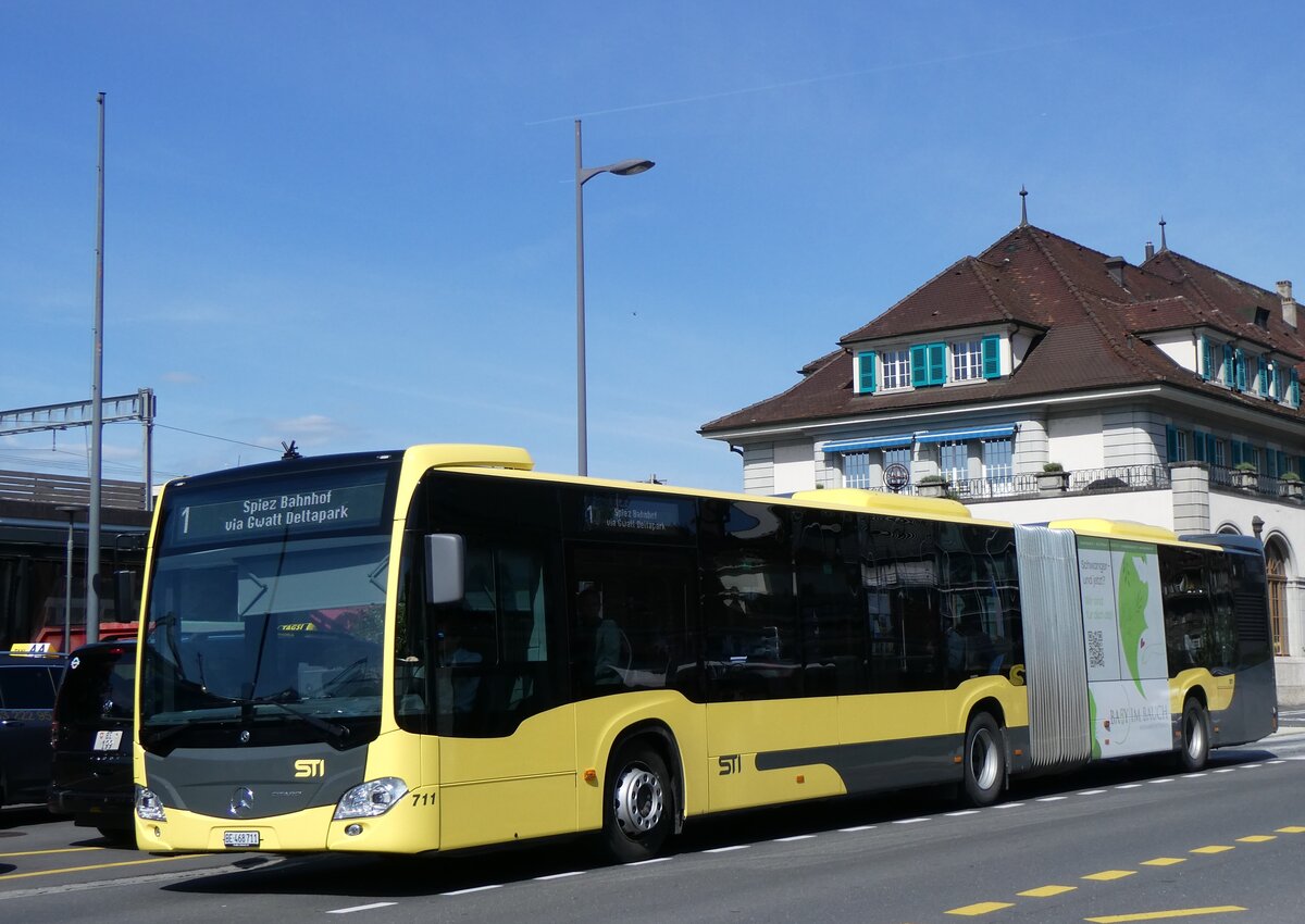 (262'348) - STI Thun - Nr. 711/BE 468'711 - Mercedes am 14. Mai 2024 beim Bahnhof Thun