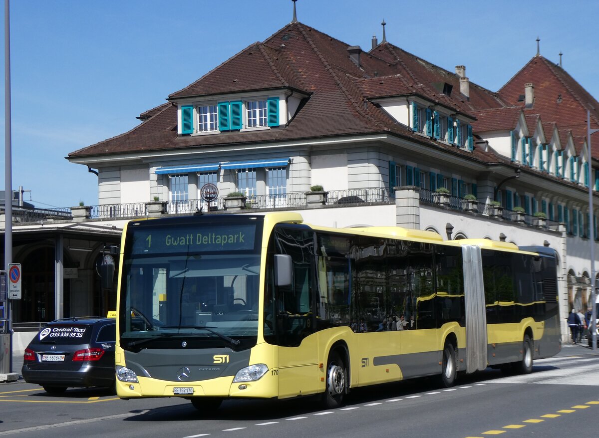 (262'352) - STI Thun - Nr. 170/BE 752'170 - Mercedes am 14. Mai 2024 beim Bahnhof Thun