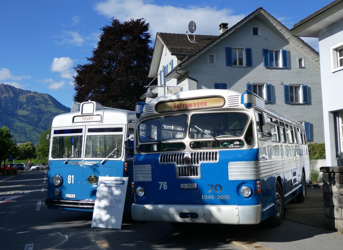 (262'474) - VBL Luzern (vbl-historic) - Nr. 76/LU 15'337 - Twin Coach am 18. Mai 2024 in Sarnen, OiO 