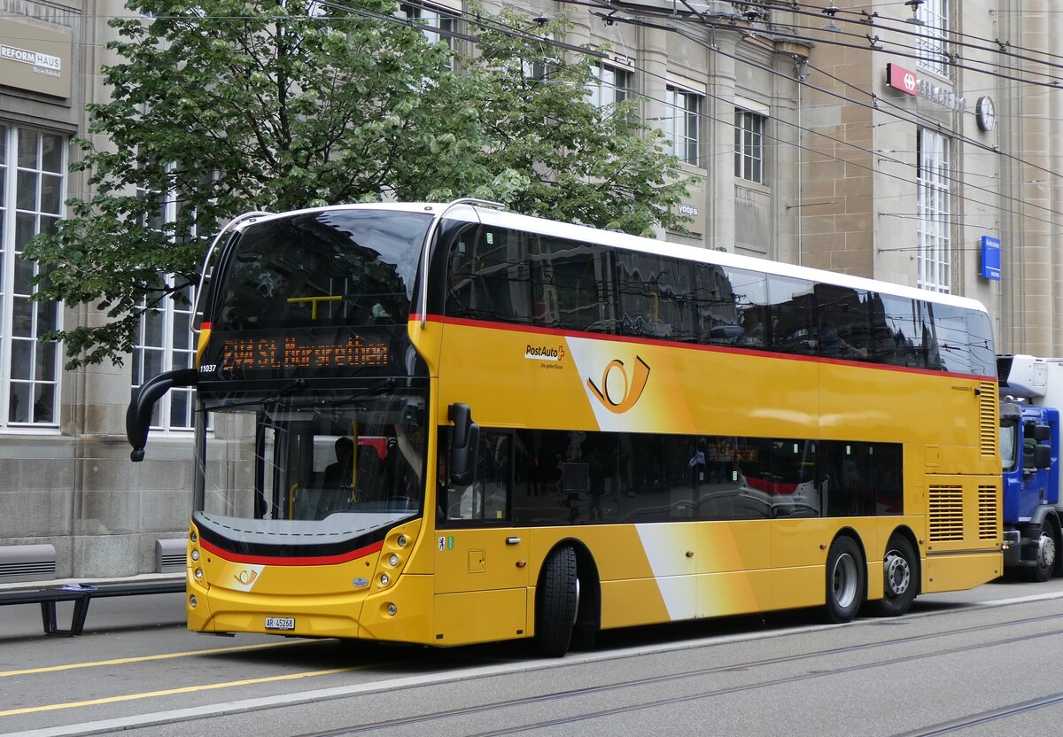 (262'870) - PostAuto Ostschweiz - AR 45'268/PID 11'037 - Alexander Dennis am 24. Mai 2024 beim Bahnhof St. Gallen