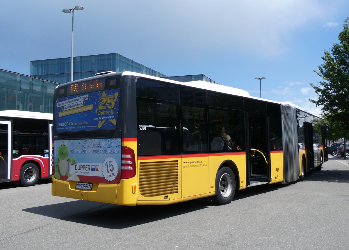 (262'887) - Eurobus, Arbon - Nr. 14/TG 239'027/PID 5330 - Mercedes am 24. Mai 2024 beim Bahnhof Rorschach