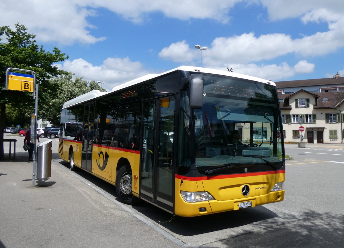 (263'372) - Rattin, Schlatt - TG 209'553/PID 4539 - Mercedes (ex Harz, D-Saarbrcken; ex PostAuto Bern; ex AVG Meiringen Nr. 71) am 4. Juni 2024 beim Bahnhof Weinfelden