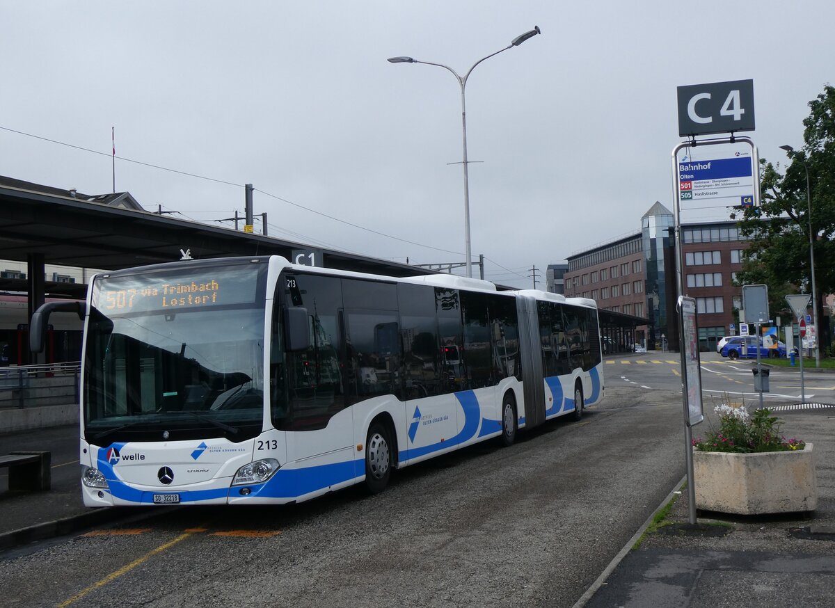 (263'490) - BOGG Wangen b.O. - Nr. 213/SO 32'218 - Mercedes am 9. Juni 2024 beim Bahnhof Olten