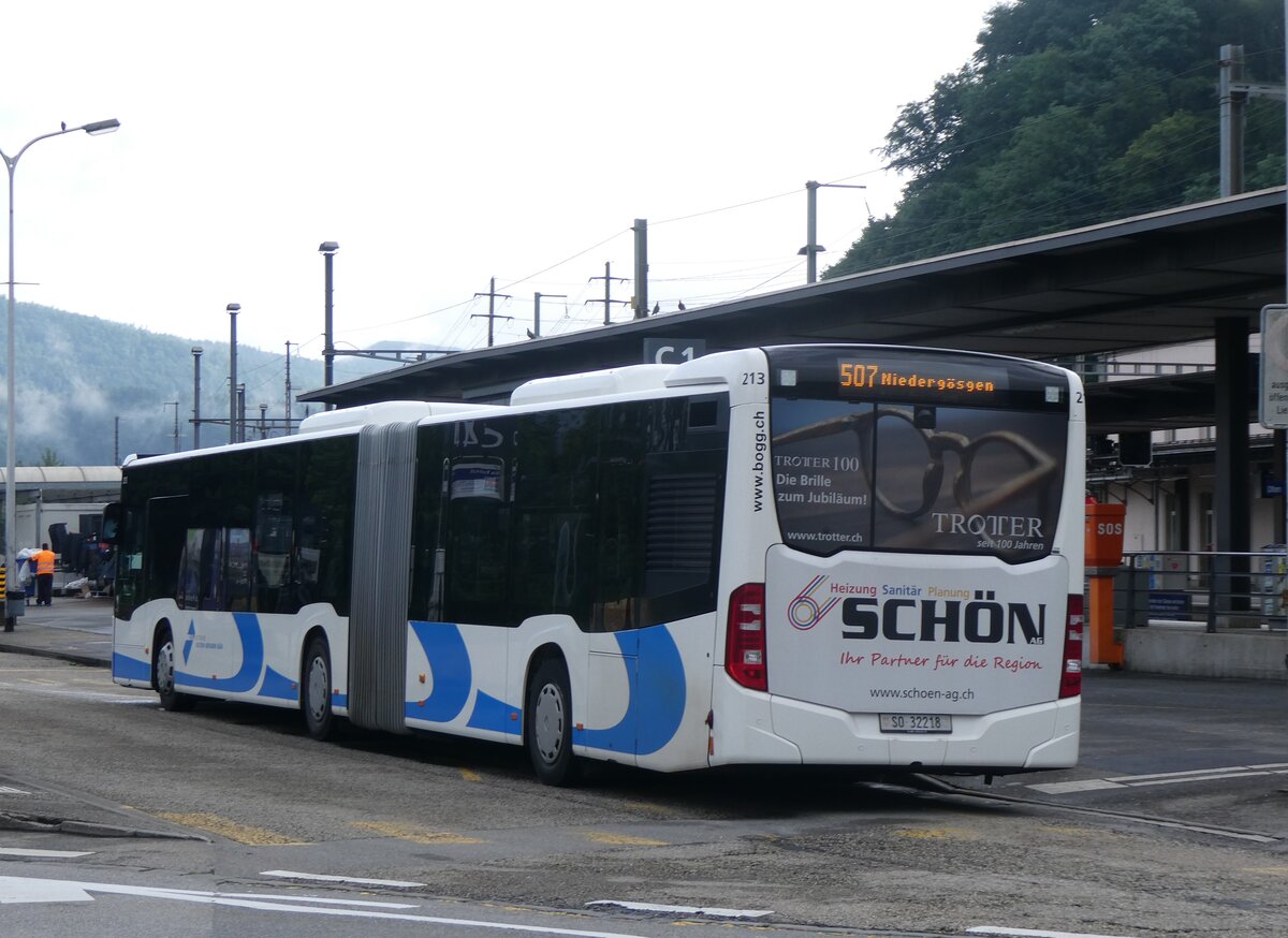 (263'491) - BOGG Wangen b.O. - Nr. 213/SO 32'218 - Mercedes am 9. Juni 2024 beim Bahnhof Olten