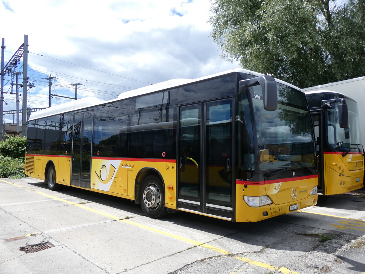 (263'762) - CarPostal Ouest - VD 605'742/PID 5509 - Mercedes (ex TSPG Saignelgier) am 16. Juni 2024 in Yverdon, Garage