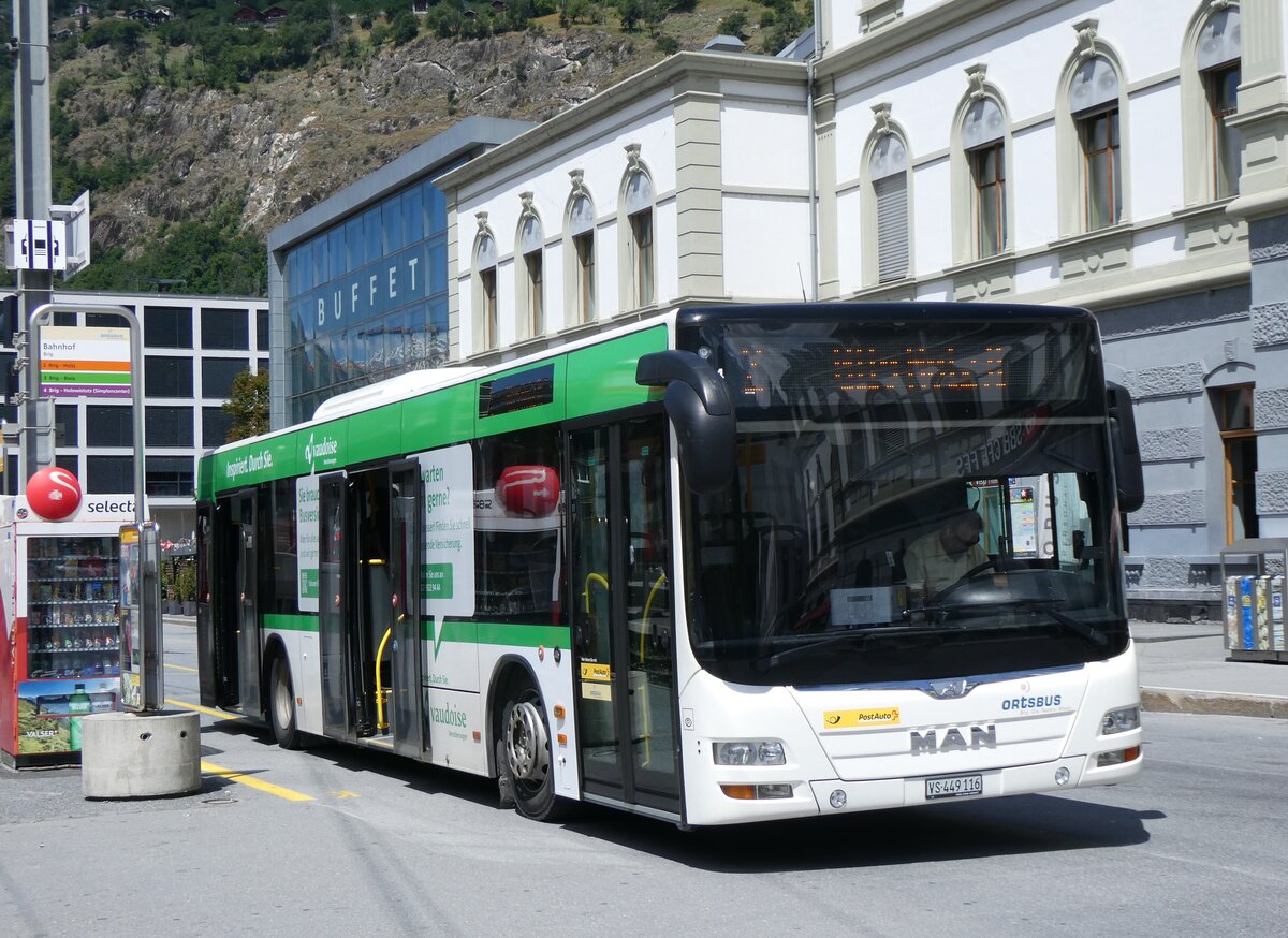 (263'979) - PostAuto Wallis - VS 449'116/PID 10'444 - MAN am 24. Juni 2024 beim Bahnhof Brig