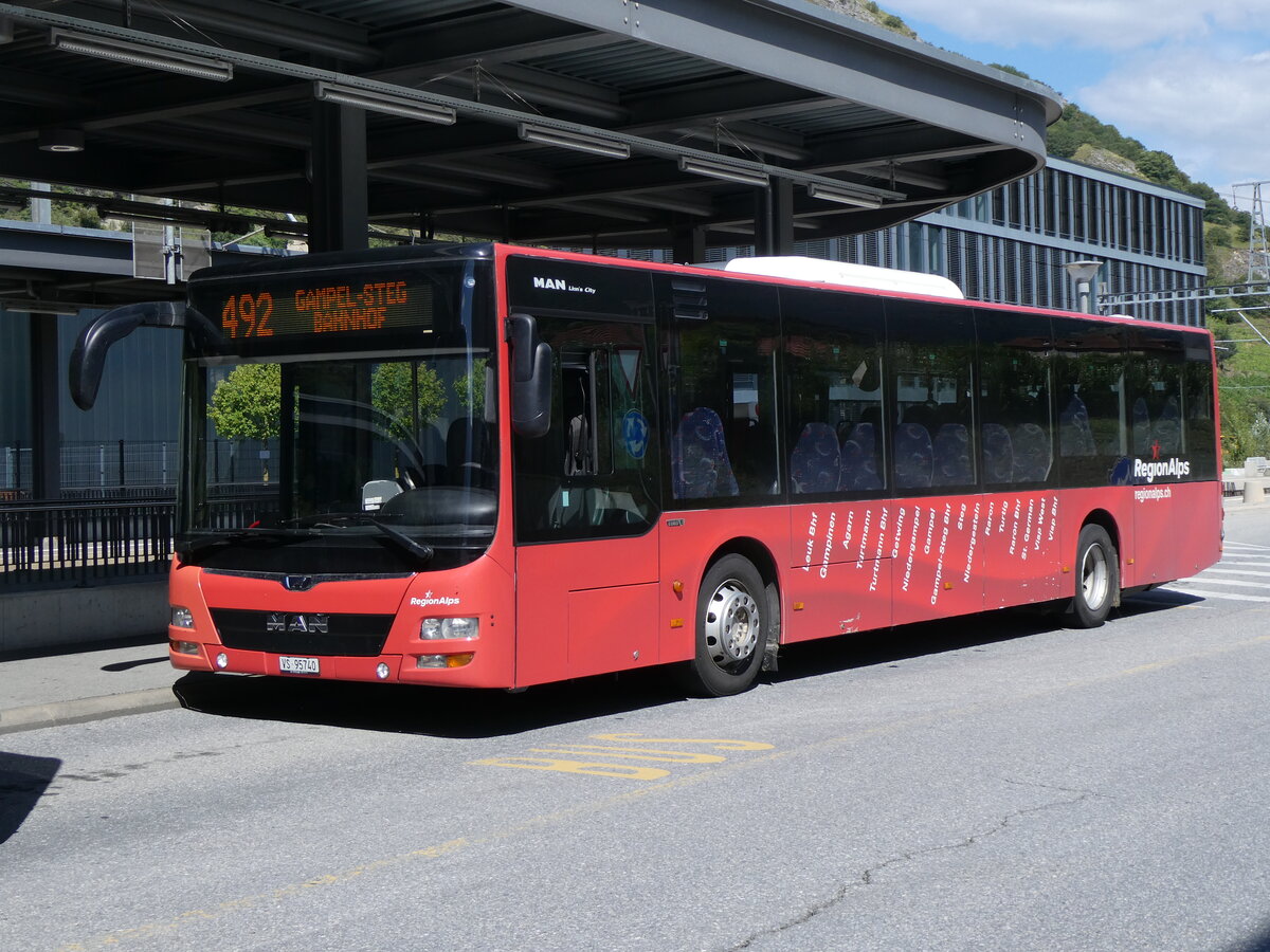 (264'014) - Ruffiner, Turtmann - VS 95'740 - MAN am 24. Juni 2024 beim Bahnhof Leuk