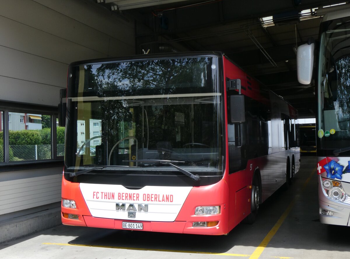 (264'070) - STI Thun - Nr. 149/BE 801'149 - MAN am 28. Juni 2024 in Thun, Garage