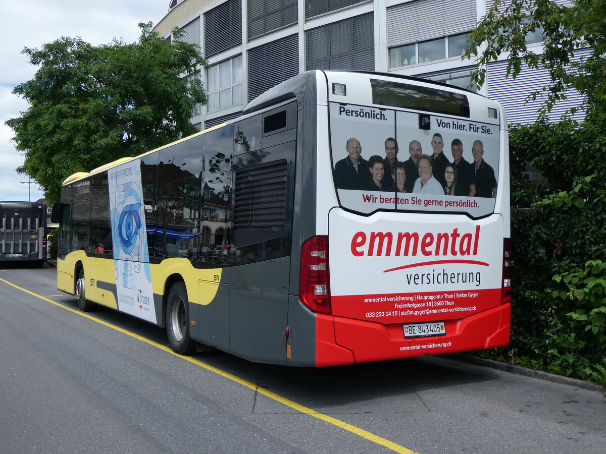 (264'324) - STI Thun - Nr. 405/BE 843'405 - Mercedes am 4. Juli 2024 bei der Schifflndte Thun