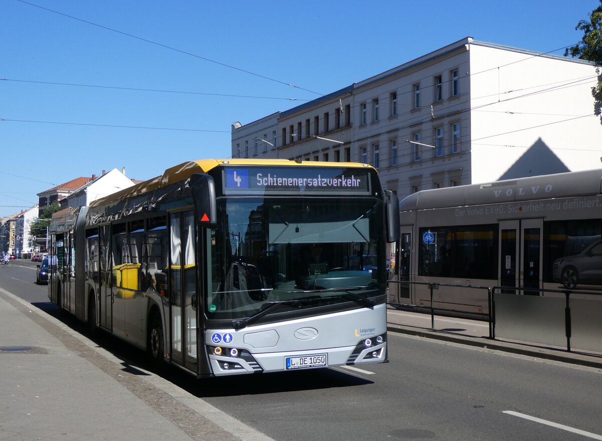 (264'429) - LVB Leipzig - Nr. 14'273/L-DE 1050 - Solaris am 9. Juli 2024 in Leipzig, G.-Schumann-/Lindenthaler Strasse