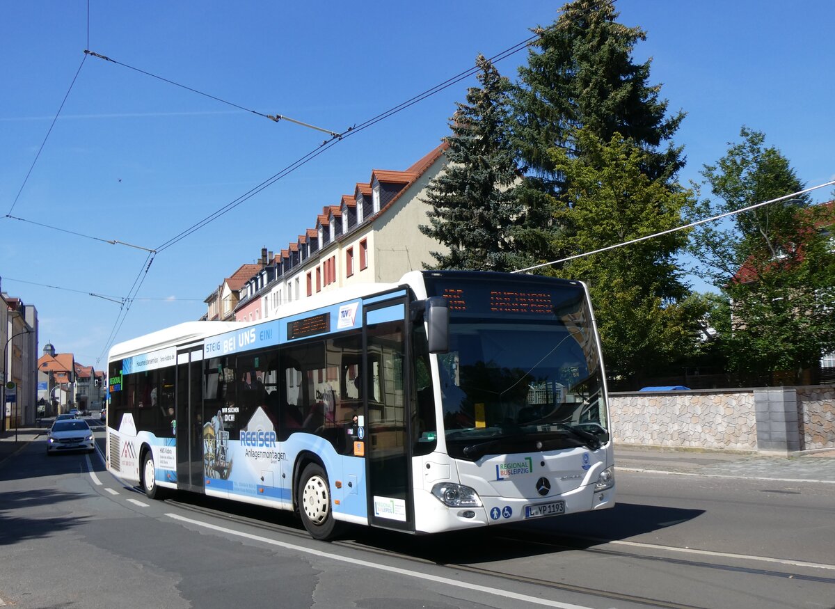 (264'490) - Reginalbus Leipzig, Deuben - L-YP 1193 - Mercedes am 9. Juli 2024 in Markkleeberg, Schillerplatz