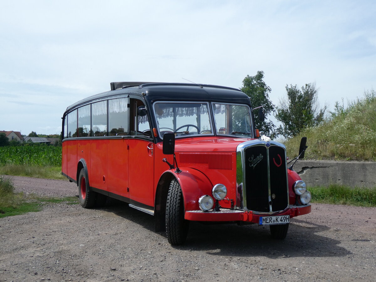 (264'617) - Raab, Drrenberg - MER-K 49H - Saurer/Saurer (ex VDZ/Landerlebniswelt, Bad Drrenberg; ex Fankhauser, CH-Arzier; ex AFA Adelboden/CH Nr. 15; ex P 23'052; ex P 2076) am 10. Juli 2024 in Kreypau, Unvollendete Brcke