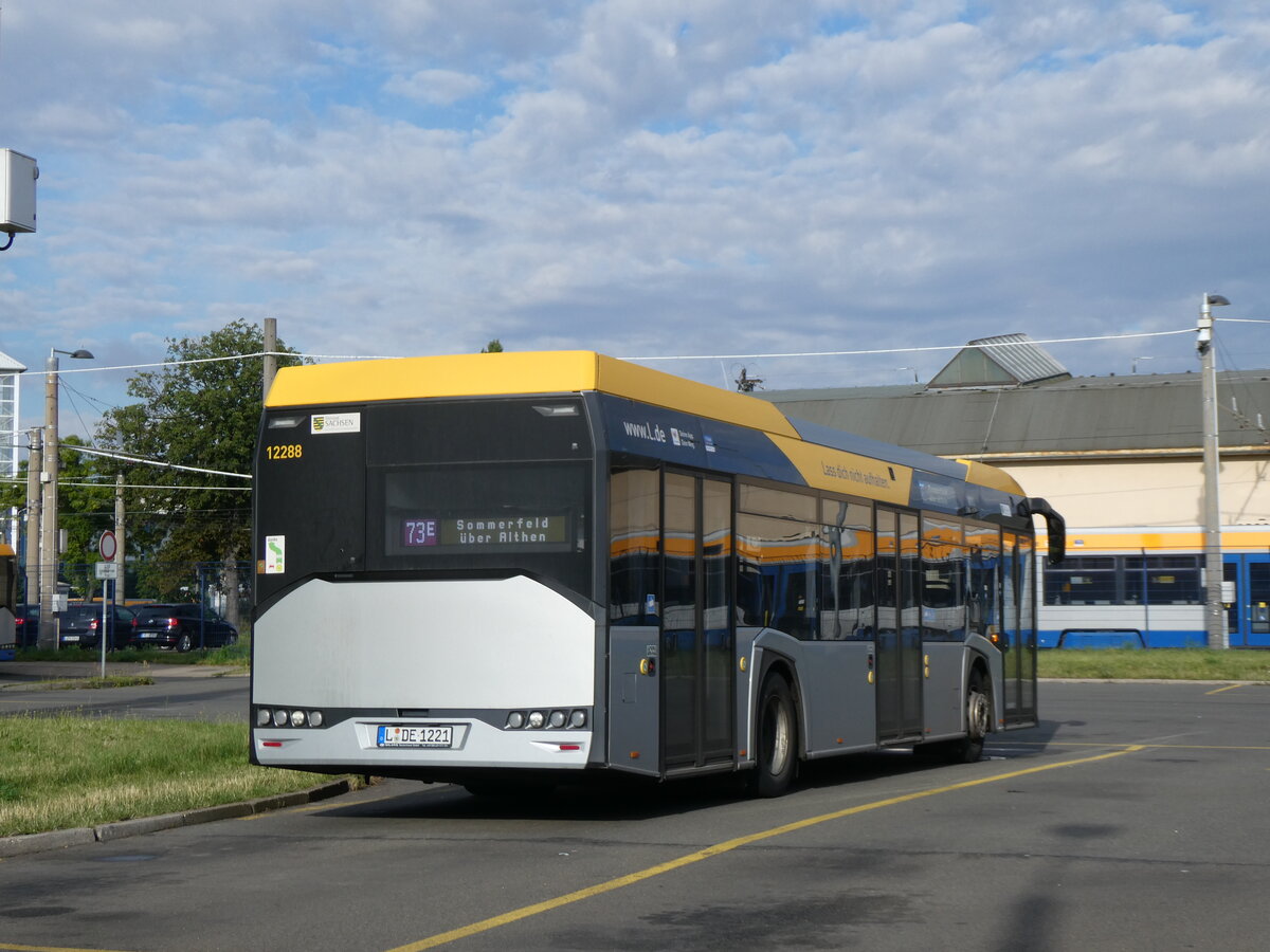 (264'647) - LVB Leipzig - Nr. 12'288/L-DE 1221 - Solaris am 11. Juli 2024 in Leipzig, Paunsdorf Strassenbahnhof