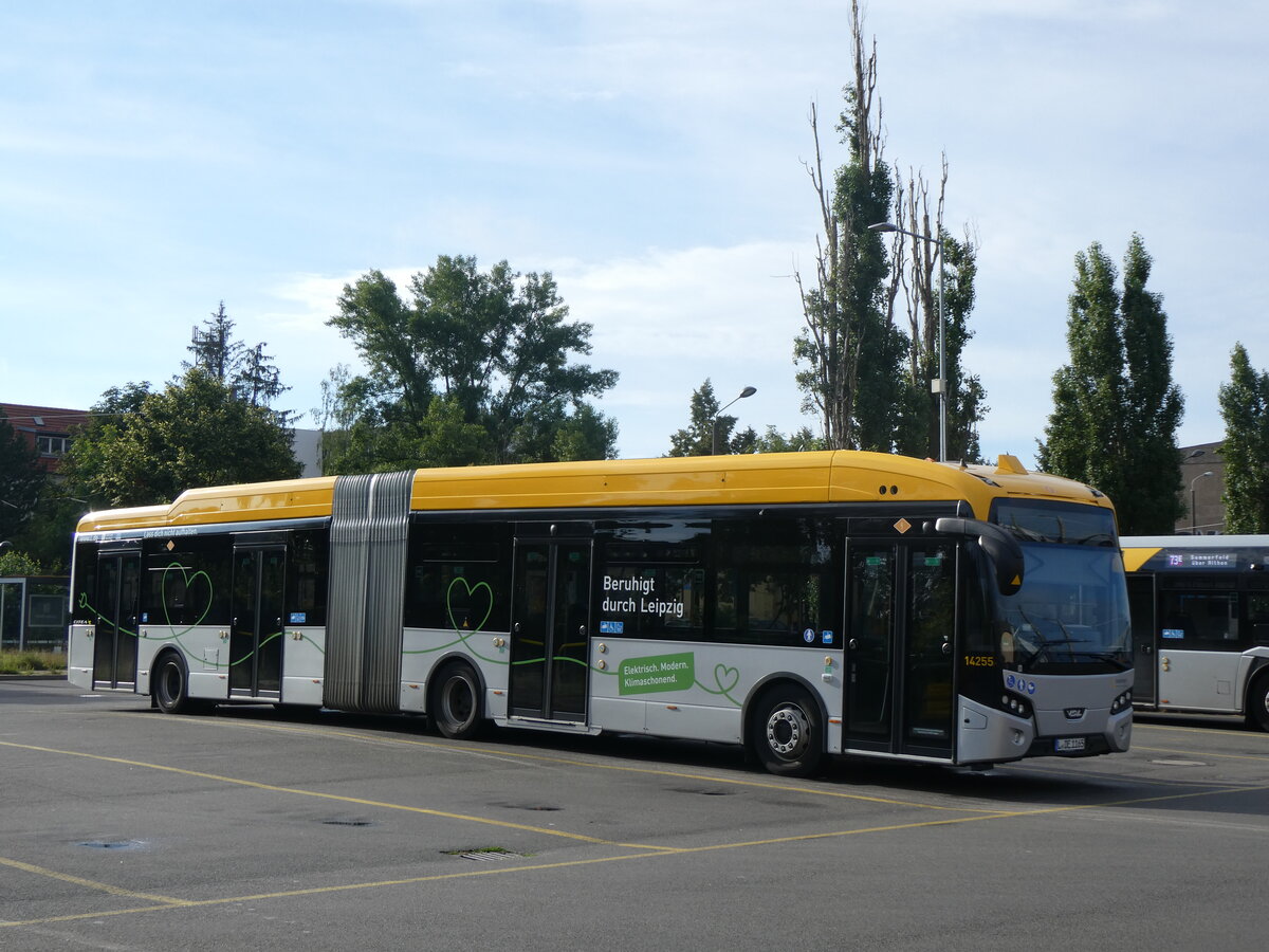 (264'650) - LVB Leipzig - Nr. 14'255/L-DE 1165 - eVDL am 11. Juli 2024 in Leipzig, Paunsdorf Strassenbahnhof