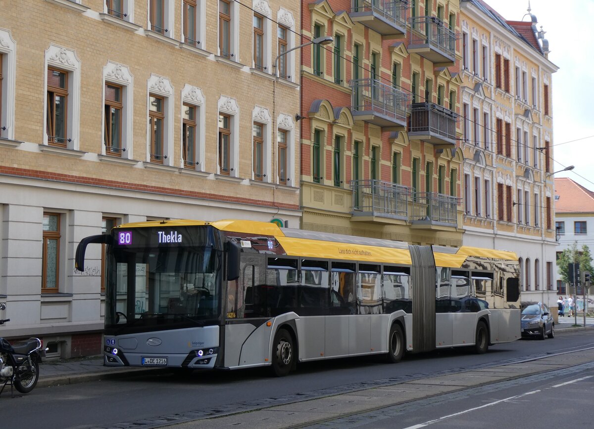 (264'675) - LVB Leipzig - Nr. 14'216/L-DE 1216 - Solaris am 11. Juli 2024 in Leipzig, Mckernschen Markt