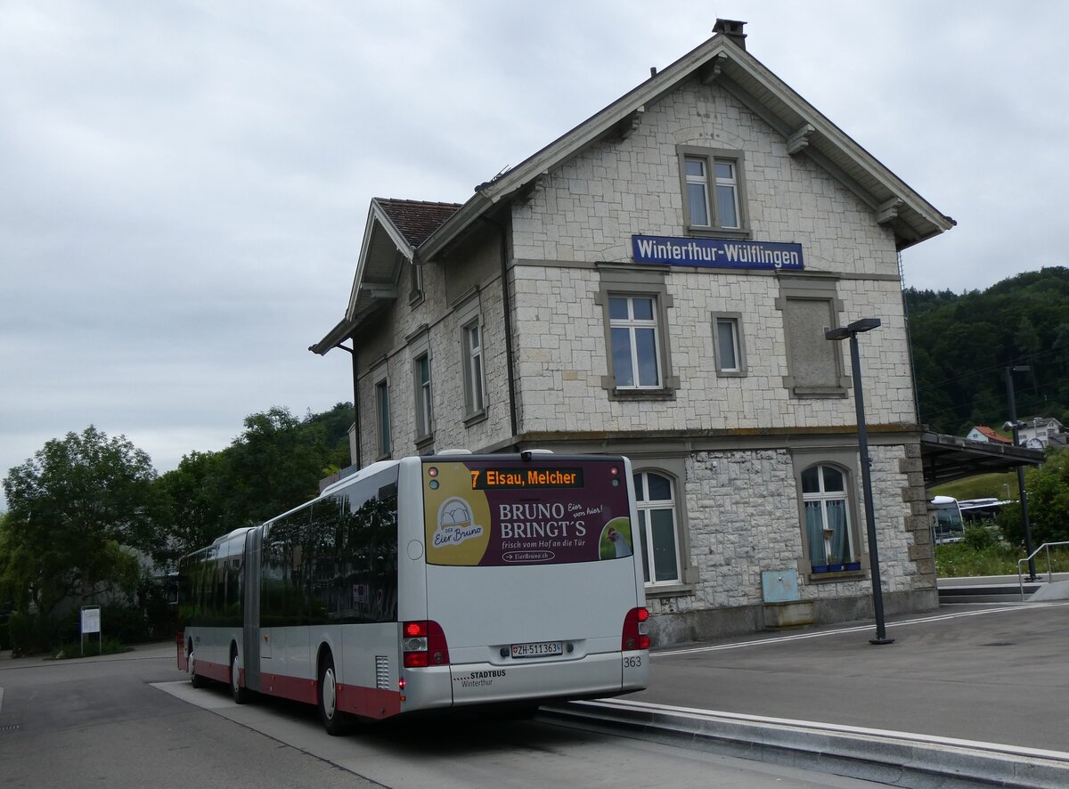 (264'846) - SW Winterthur - Nr. 363/ZH 511'363 - MAN am 17. Juli 2024 beim Bahnhof Winterthur Wlflingen