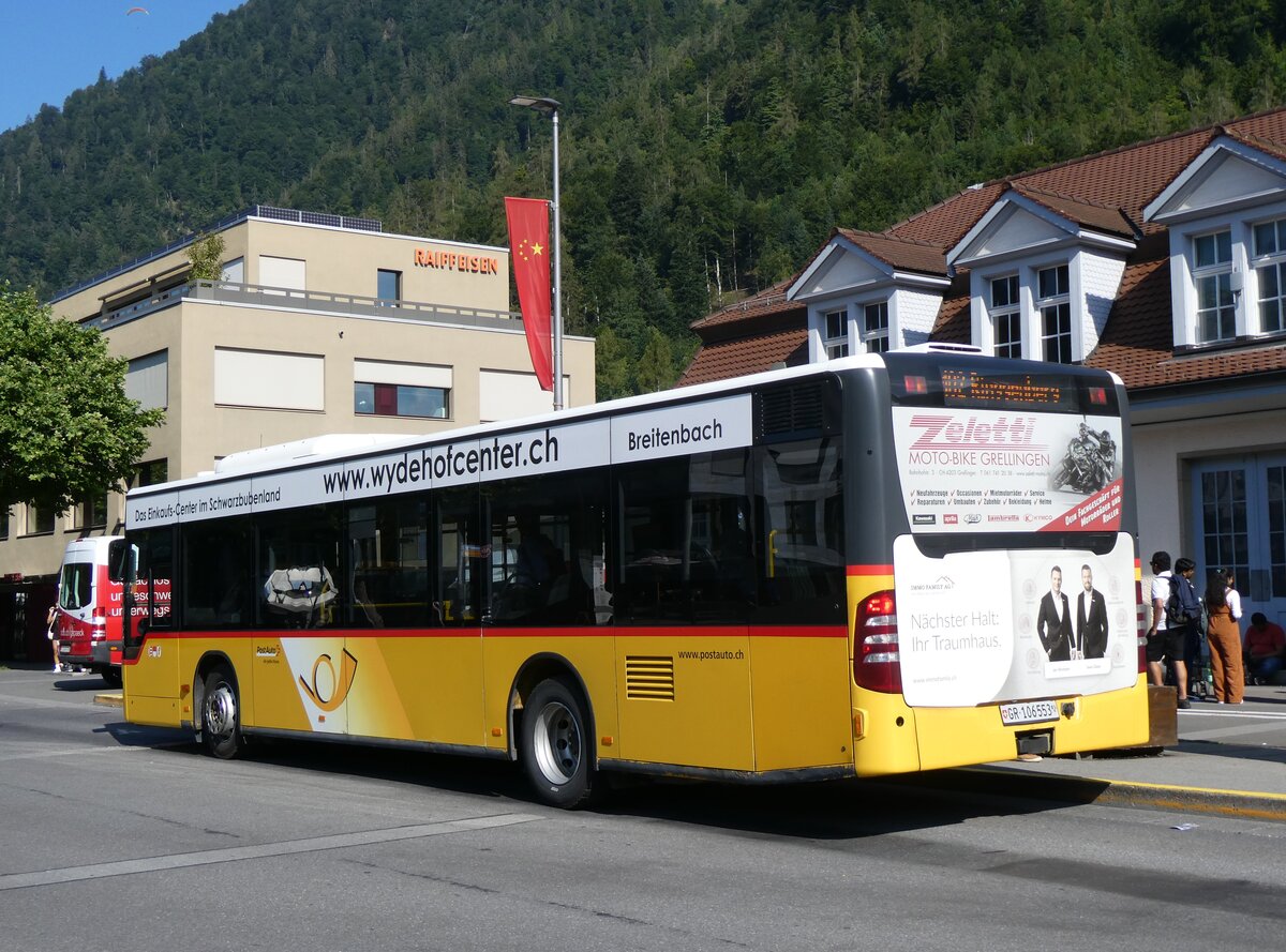 (264'901) - PostAuto Graubnden - GR 106'553/PID 4629 - Mercedes (ex PostAuto Nordschweiz) am 20. Juli 2024 beim Bahnhof Interlaken Ost