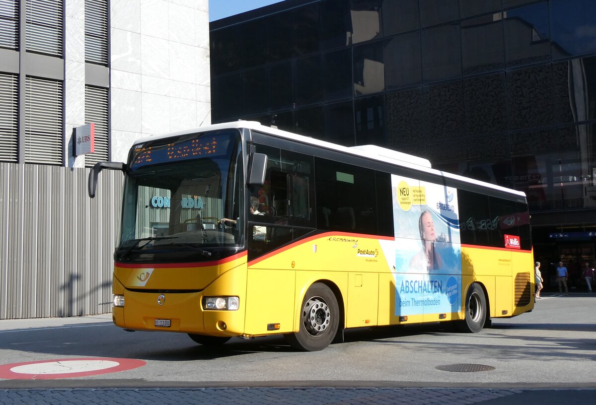 (265'124) - BUS-trans, Visp - VS 113'000/PID 5166 - Irisbus am 28. Juli 2024 beim Bahnhof Visp