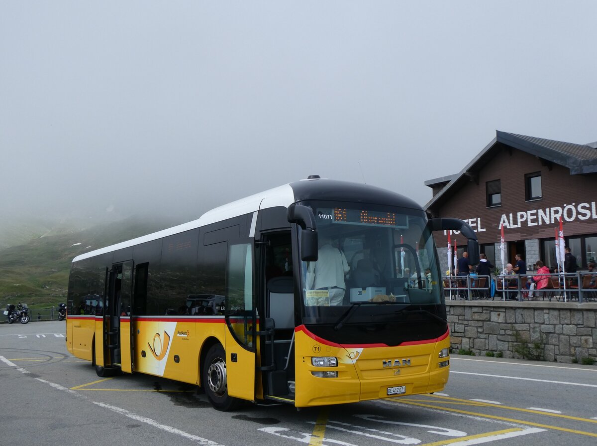 (265'141) - PostAuto Bern - Nr. 71/BE 412'071/PID 11'071 - MAN (ex PostAuto Zentralschweiz Nr. 20; ex Dillier, Sarnen Nr. 20) am 28. Juli 2024 in Grimsel, Passhhe