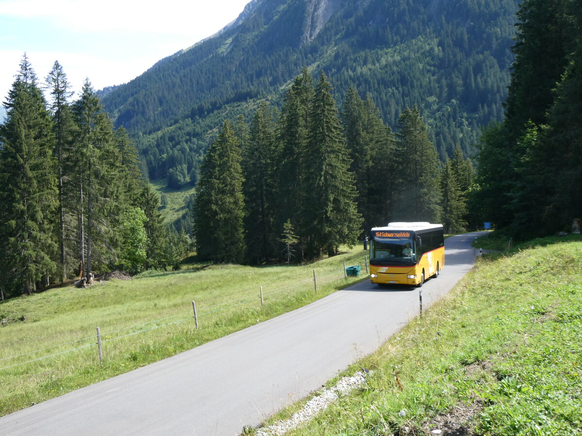 (265'592) - PostAuto Zentralschweiz - Nr. 406/OW 10'006/PID 5538 - Irisbus (ex Nr. 3; ex Dillier, Sarnen Nr. 3) am 13. August 2024 in Rosenlaui, Gletscherschlucht