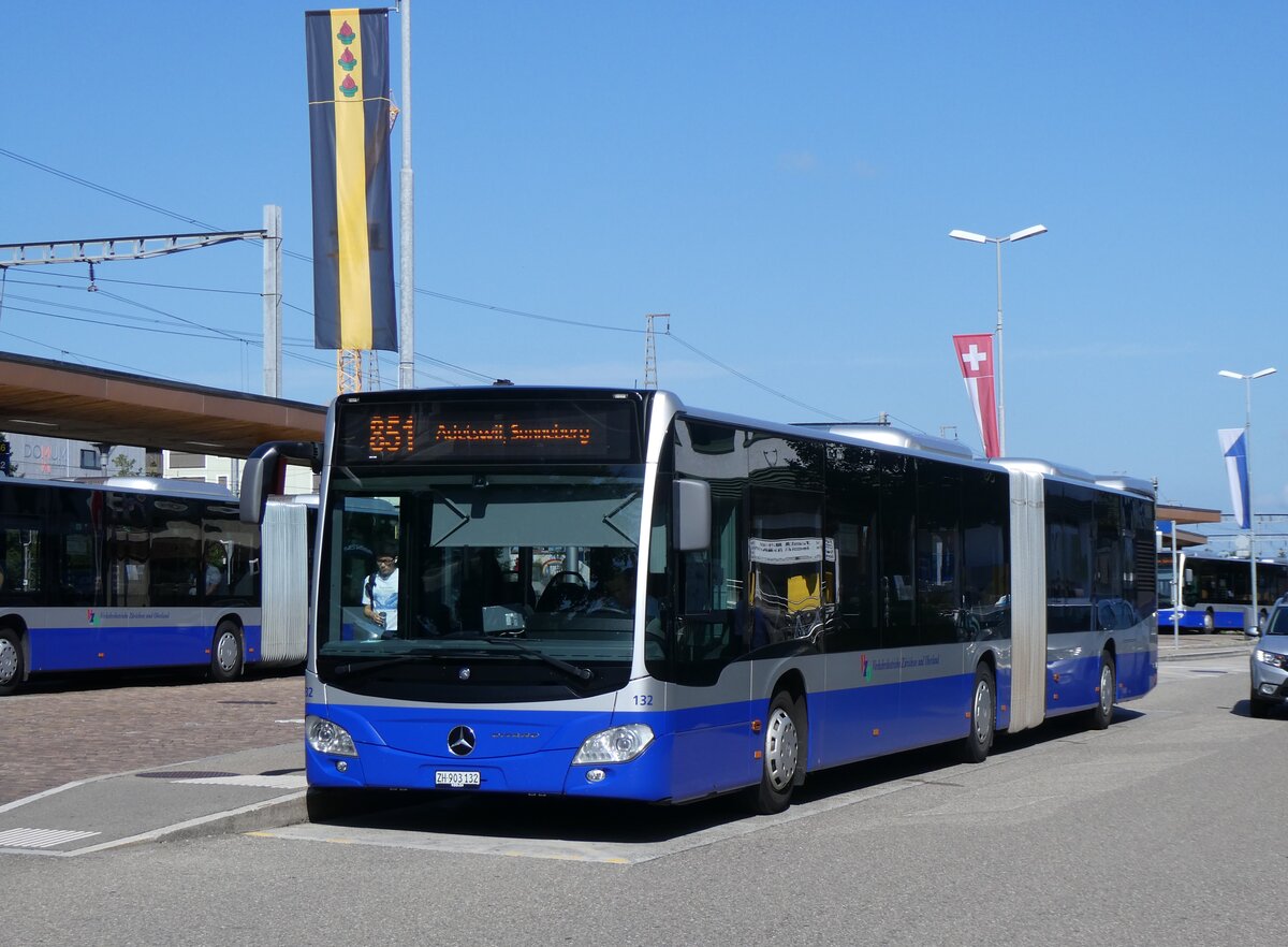 (265'652) - VZO Grningen - Nr. 132/ZH 903'132 - Mercedes am 15. August 2024 beim Bahnhof Wetzikon