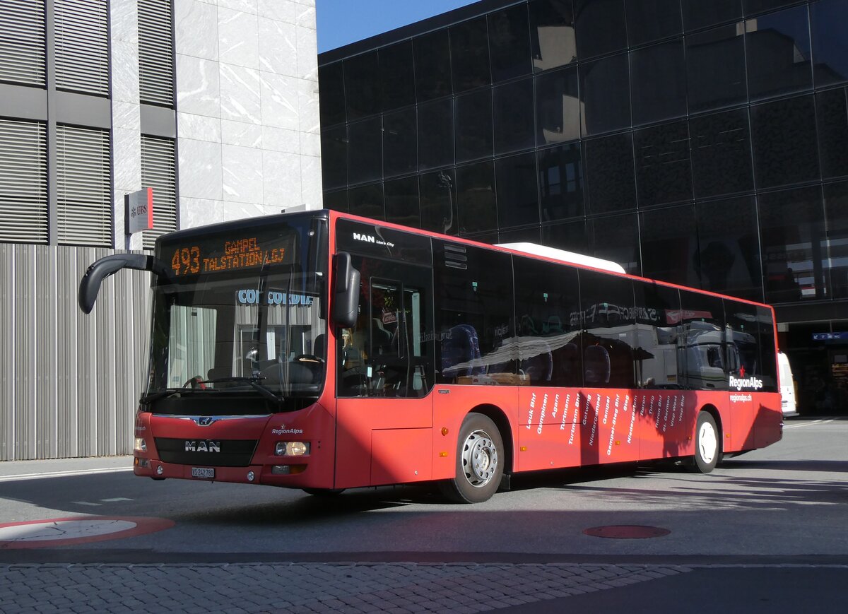 (265'666) - Ruffiner, Turtmann - VS 242'780 - MAN am 16. August 2024 beim Bahnhof Visp