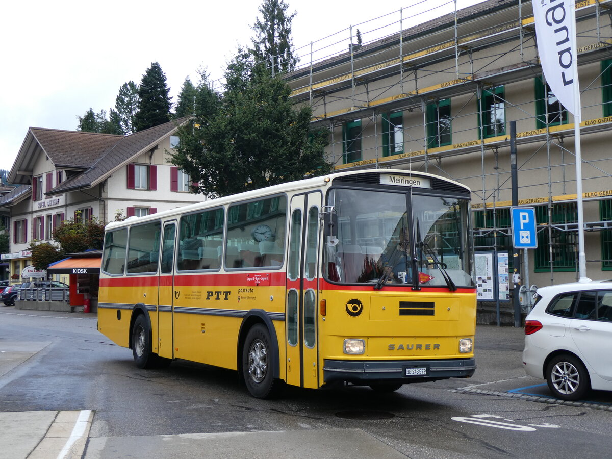 (265'912) - Krummenacher, Zillis - Nr. 74/BE 243'579 - Saurer/R&J (ex AVG Meiringen Nr. 74/PID 10'683; ex PostAuto Berner Oberland; ex P 24'357) am 18. August 2024 beim Bahnhof Langnau