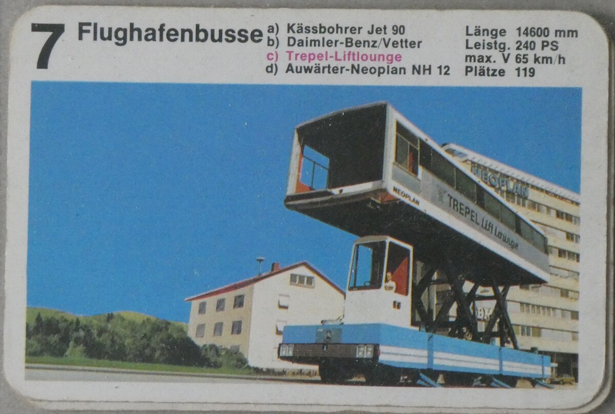 (266'150) - Aus Deutschland: Quartett-Spielkarte mit Trepel-Liftlounge am 25. August 2024 in Thun