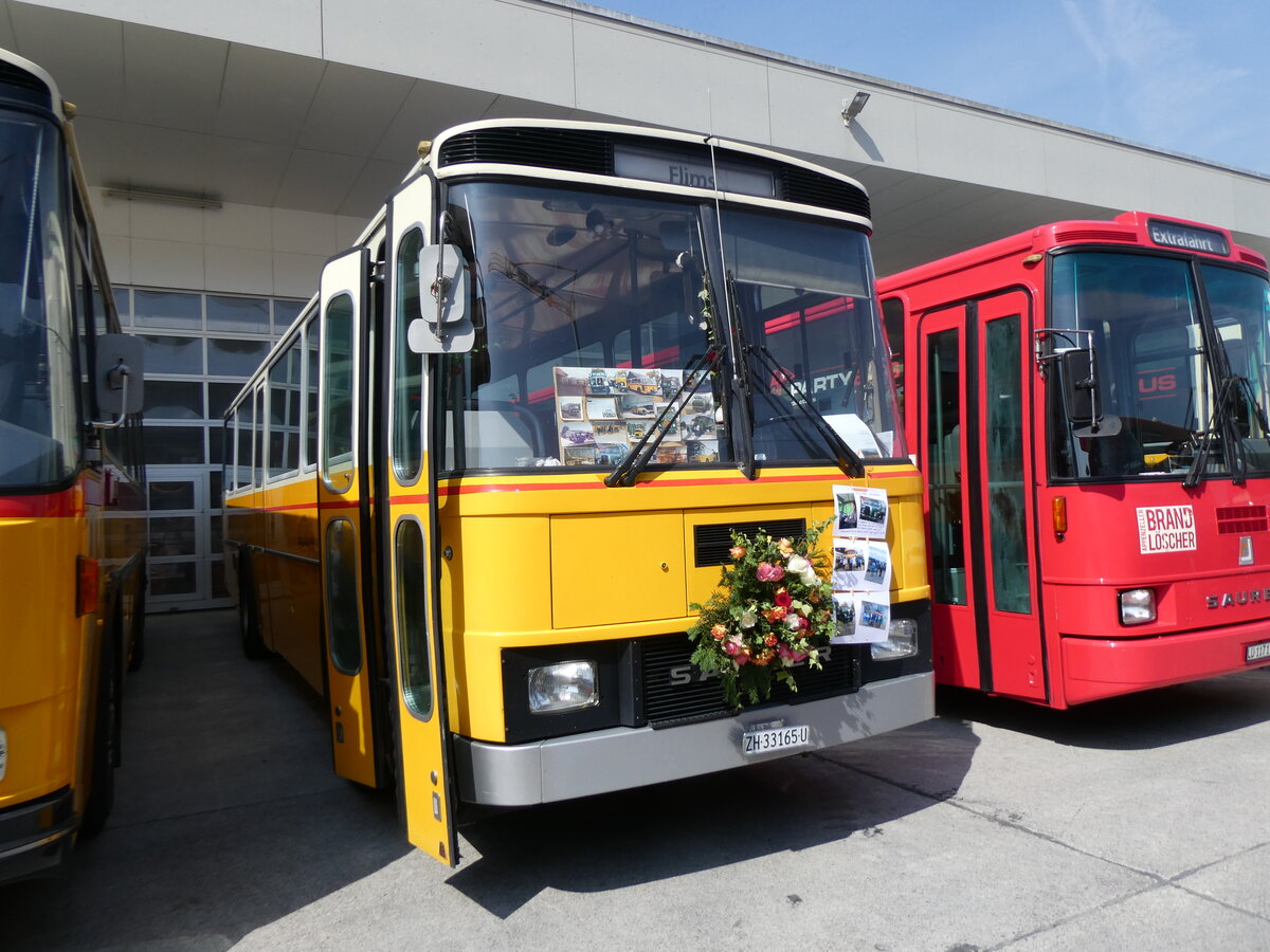 (266'348) - Schmid, Buchs - ZH 33'165 U - Saurer/Tscher (ex Solr+Fontana, Ilanz Nr. 2; ex Solr+Fontana, Ilanz nach 8) am 31. August 2024 in Oberkirch, CAMPUS Sursee