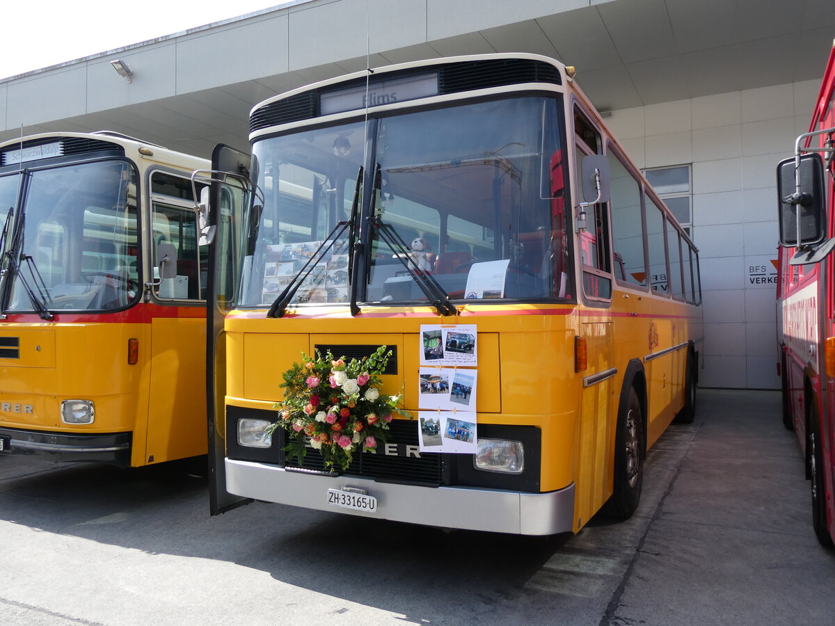 (266'440) - Schmid, Buchs - ZH 33'165 U - Saurer/Tscher (ex Solr+Fontana, Ilanz Nr. 2; ex Solr+Fontana, Ilanz Nr. 8) am 31. August 2024 in Oberkirch, CAMPUS Sursee