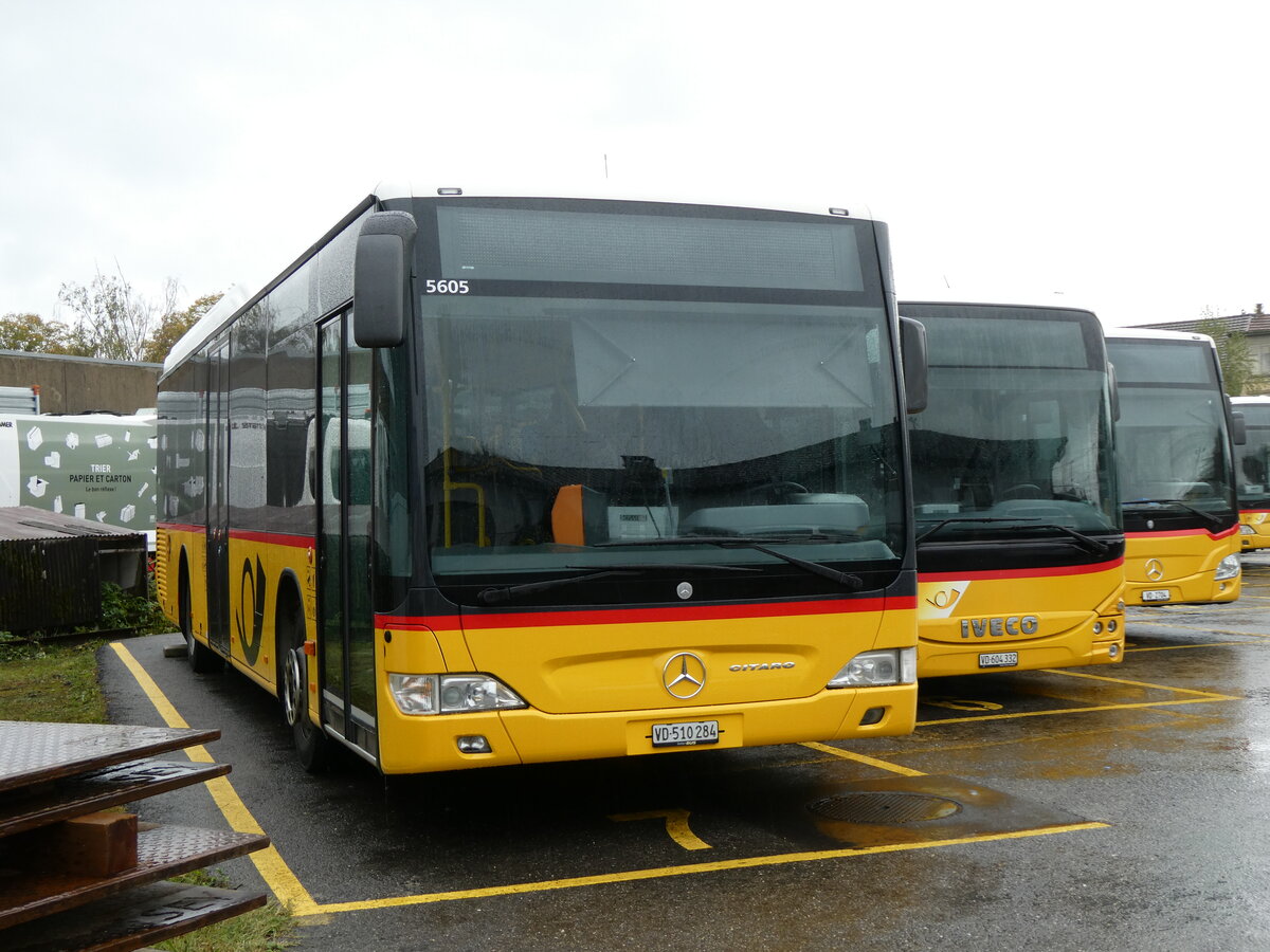 (267'640) - CarPostal Ouest - VD 510'284/PID 5605 - Mercedes am 1. Oktober 2024 in Yverdon, Garage