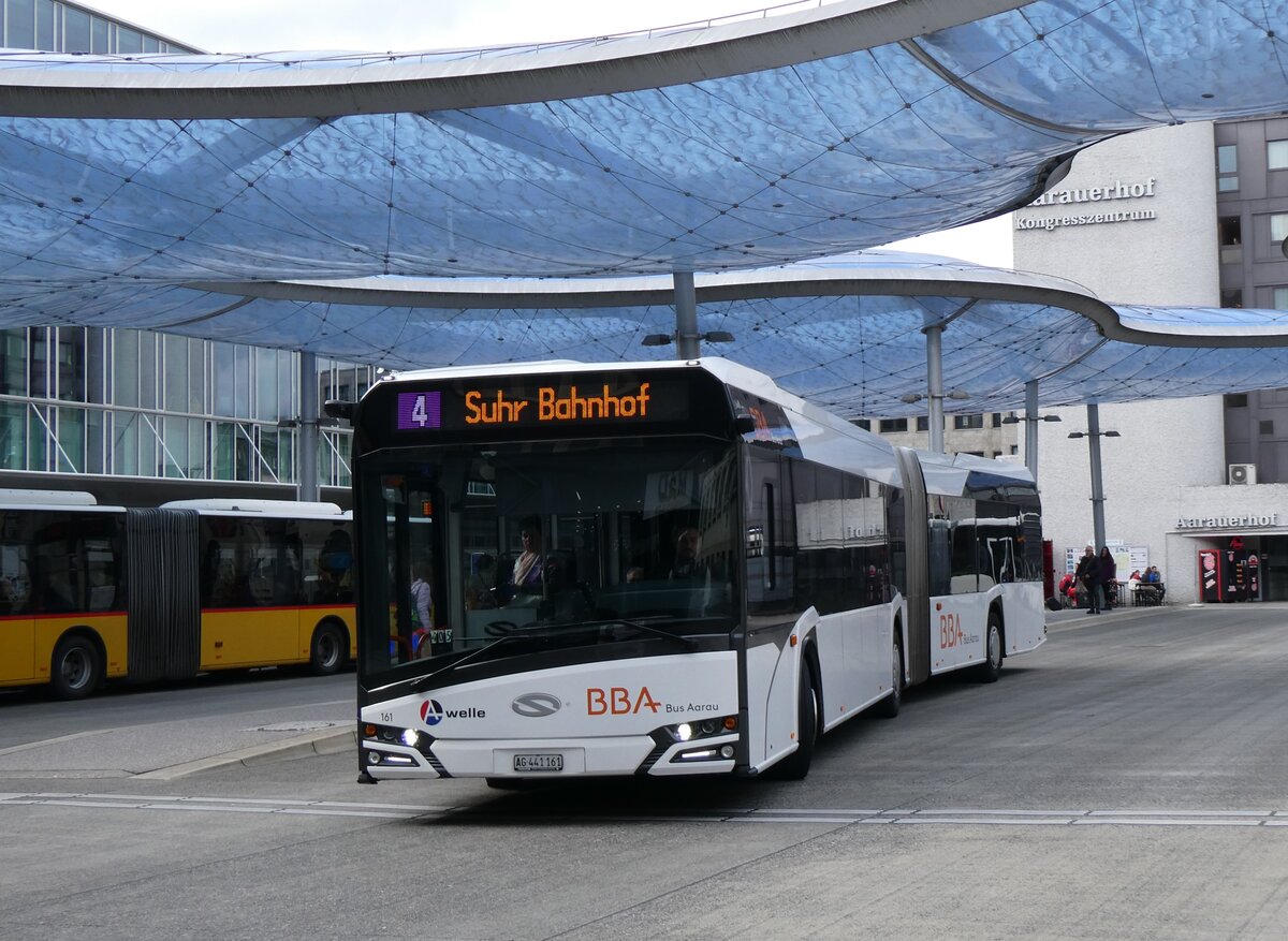 (267'677) - BBA Aarau - Nr. 161/AG 441'161 - Solaris am 3. Oktober 2024 beim Bahnhof Aarau