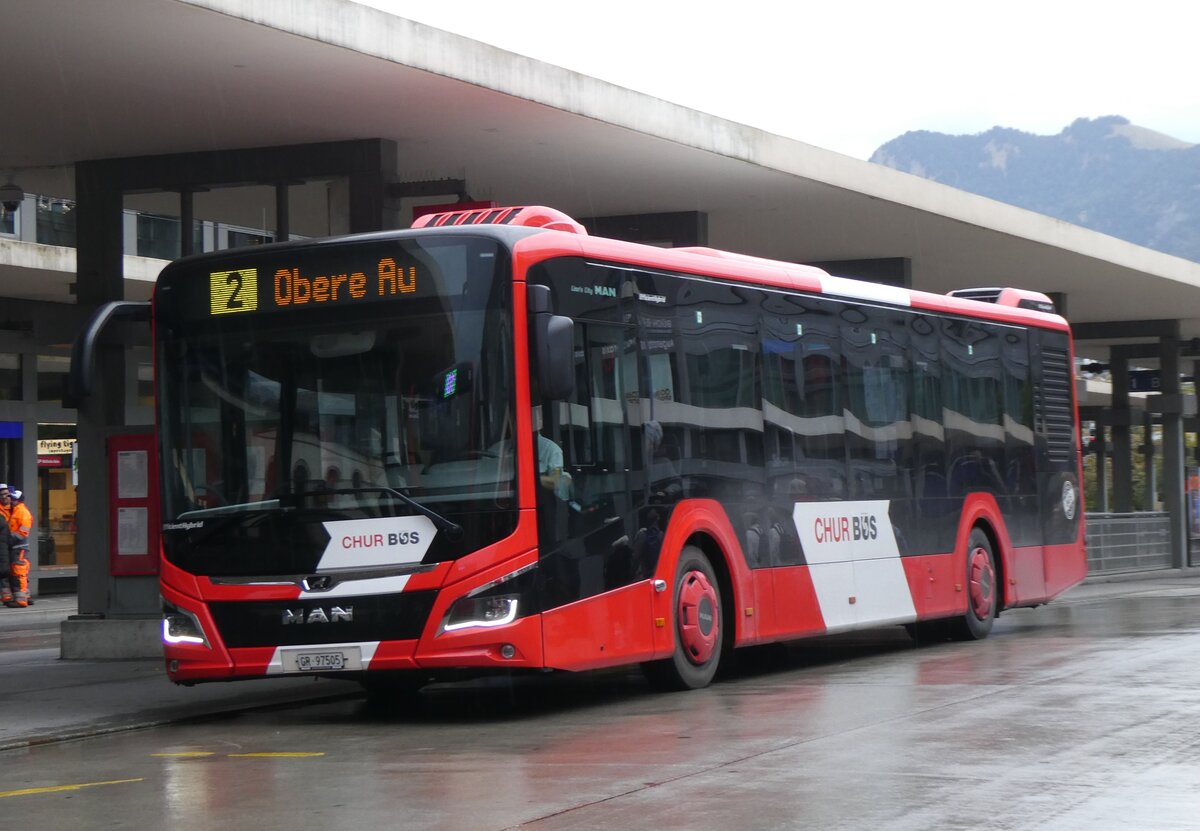 (267'854) - Chur Bus, Chur - Nr. 5/BE 97'505 - MAN am 8. Oktober 2024 beim Bahnhof Chur