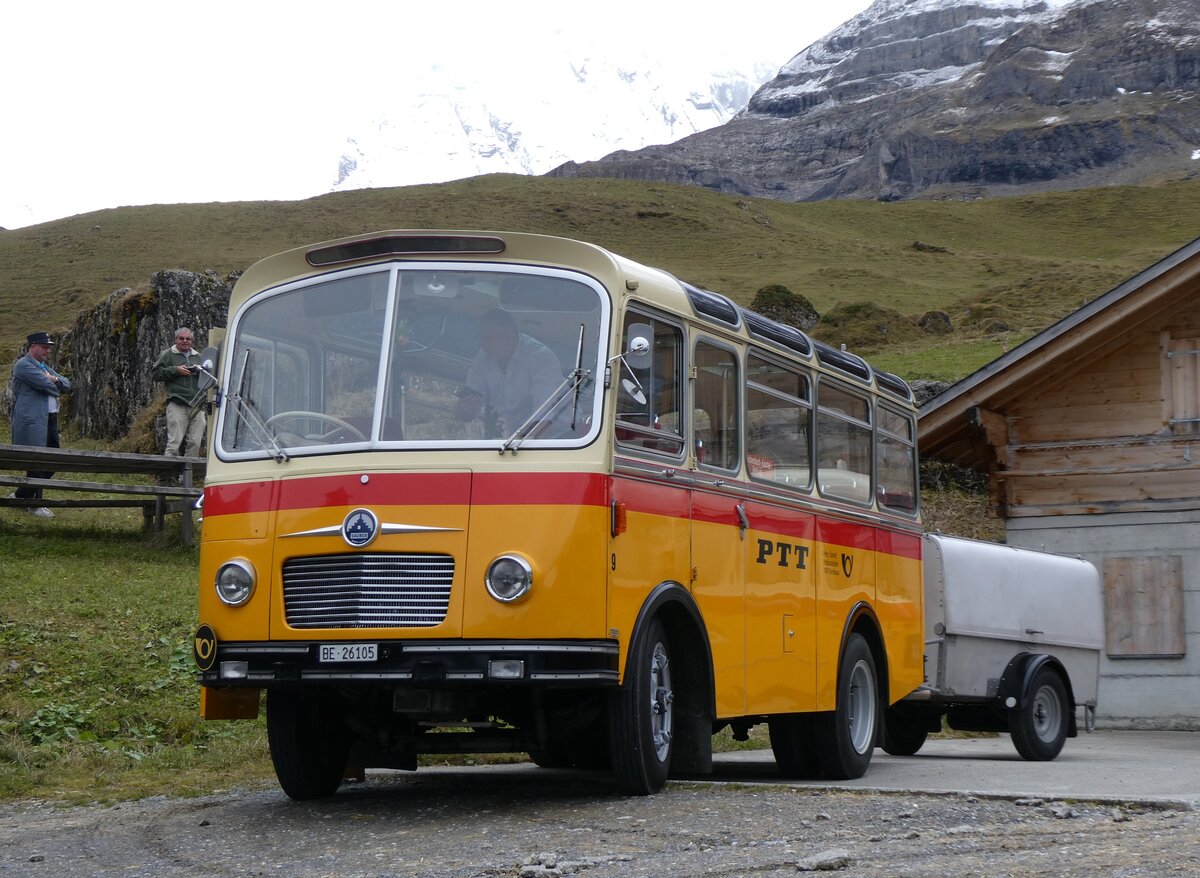 (268'081) - Schmid, Thrishaus - Nr. 9/BE 26'105 - Saurer/R&J (ex Geiger, Adelboden Nr. 9) am 12. Oktober 2024 auf dem Bundlger