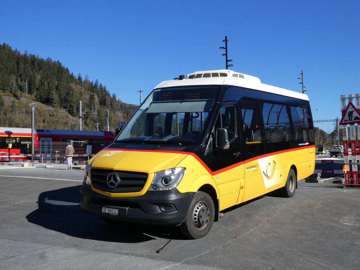 (268'827) - PostAuto Graubnden - GR 89'550/PID 11'015 - Mercedes (ex Nr. 42; ex Nr. 12) am 29. Oktober 2024 beim Bahnhof Ilanz