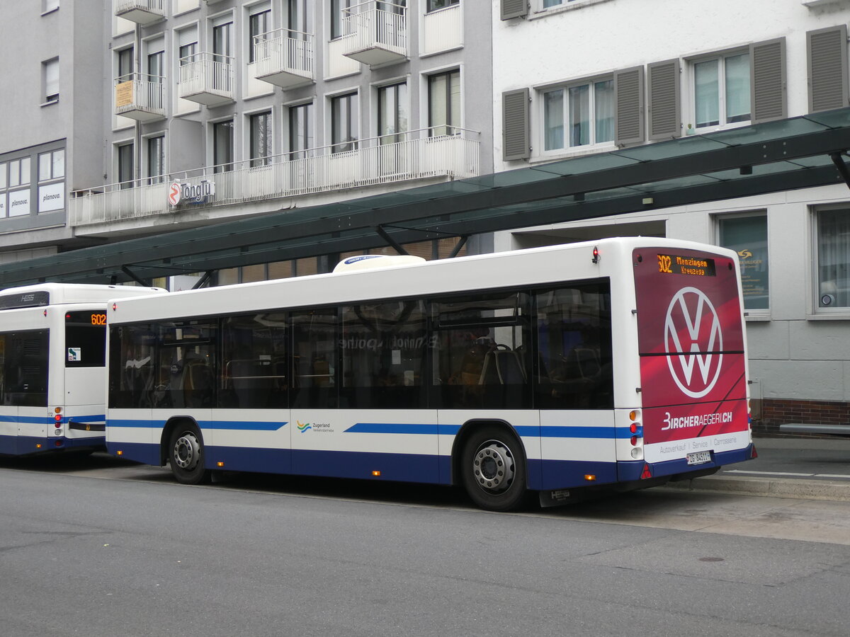 (269'058) - ZVB Zug - Nr. 511/ZG 84'511 - Lanz+Marti/Hess Personenanhnger am 9. November 2024 beim Bahnhof Zug
