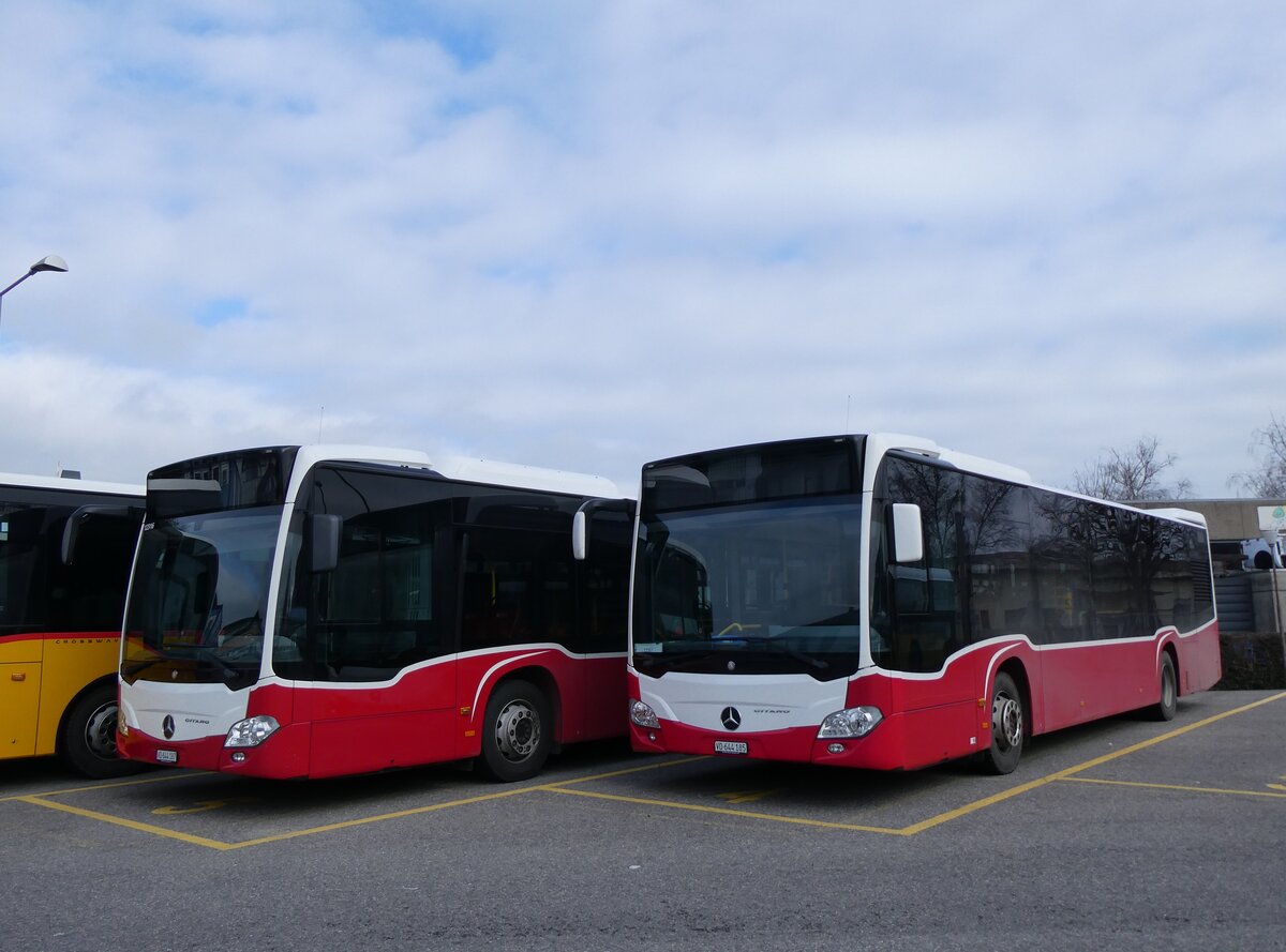 (271'592) - CarPostal Ouest - VD 644'185/PID 12'301 - Mercedes (ex Intertours, Domdidier Nr. 486; ex Wiener Linien, A-Wien Nr. 8122) am 1. Februar 2025 in Yverdon, Garage