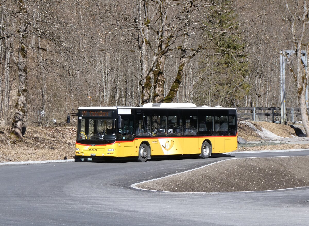 (272'696) - PostAuto Zentralschweiz - Nr. 513/OW 10'602/PID 10'590 - MAN (ex Nr. 2; ex Dillier, Sarnen Nr. 2) am 8. Mrz 2025 in Stechelberg, Schilthornbahn