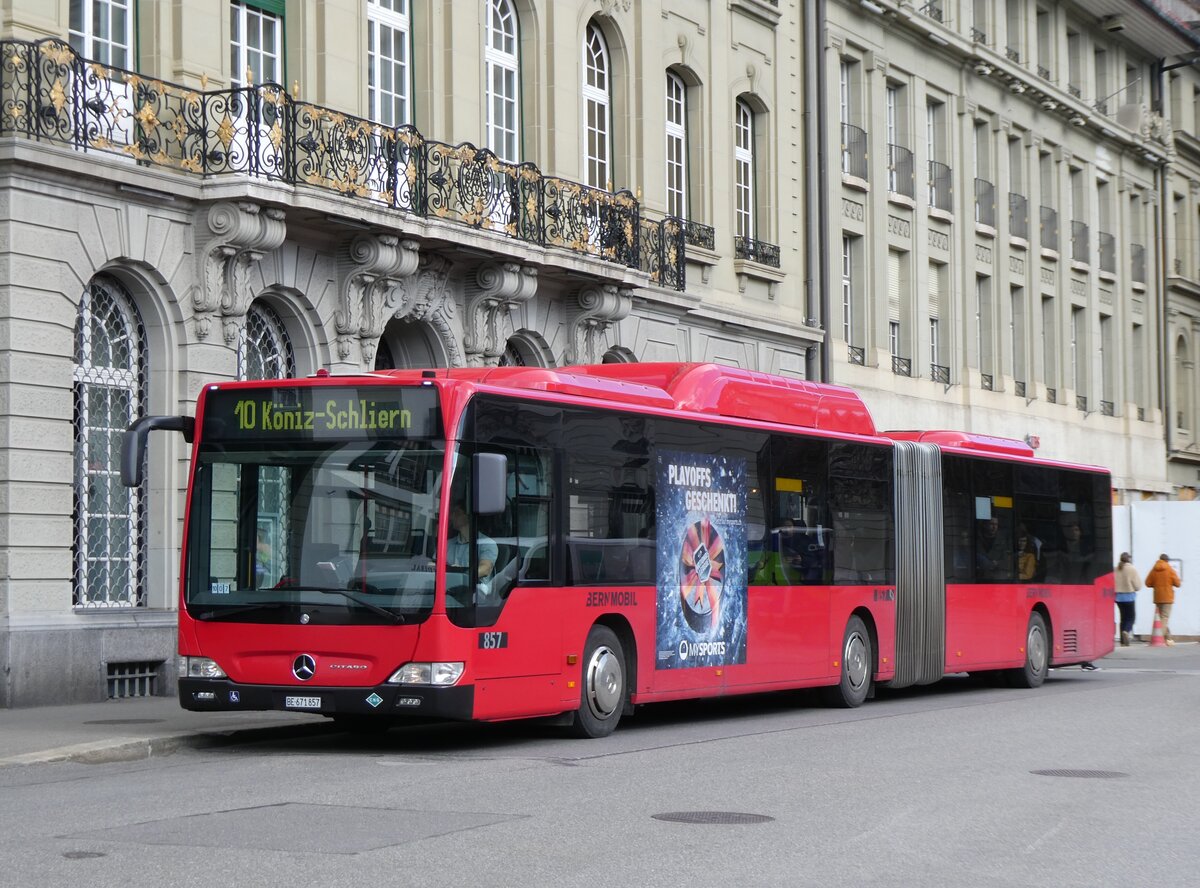 (272'839) - Bernmobil, Bern - Nr. 857/BE 671'857 - Mercedes am 13. Mrz 2025 in Bern, Bundesplatz