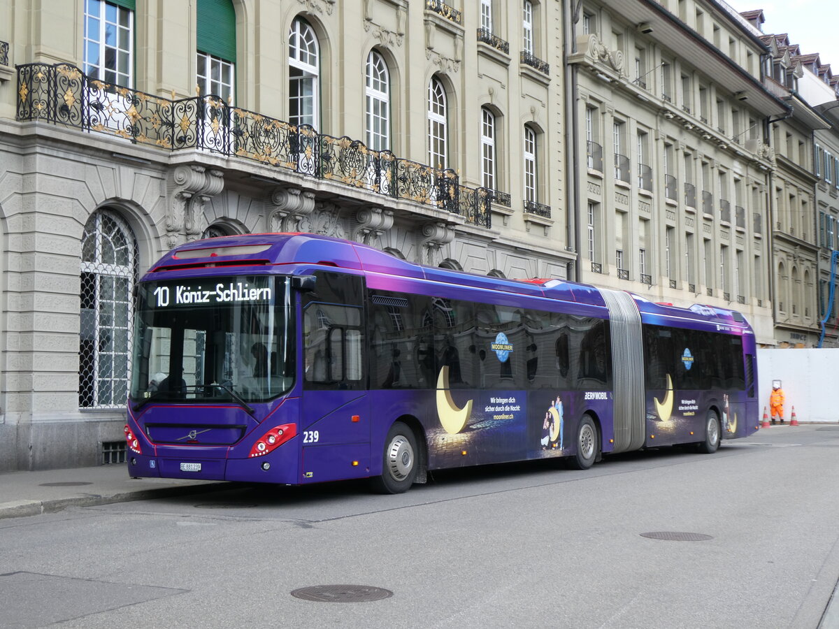 (272'842) - Bernmobil, Bern - Nr. 239/BE 881'239 - Volvo am 13. Mrz 2025 in Bern, Bundesplatz