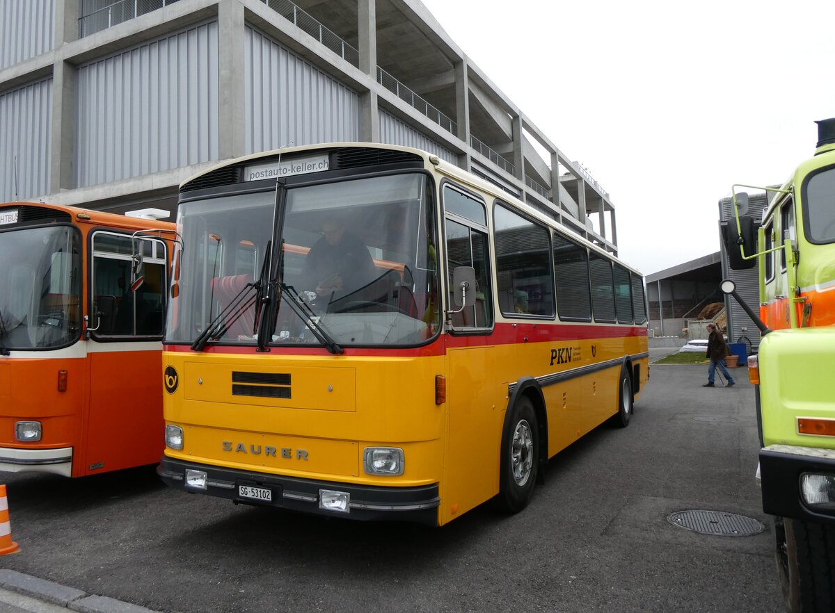 (272'991) - Keller, Niederwil - Nr. 4/SG 53'102 - Saurer/R&J (ex Keller, Hottwil Nr. 5/PID 1270; ex P 25'303; ex P 25'354) am 15. Mrz 2025 in Derendingen, Enter