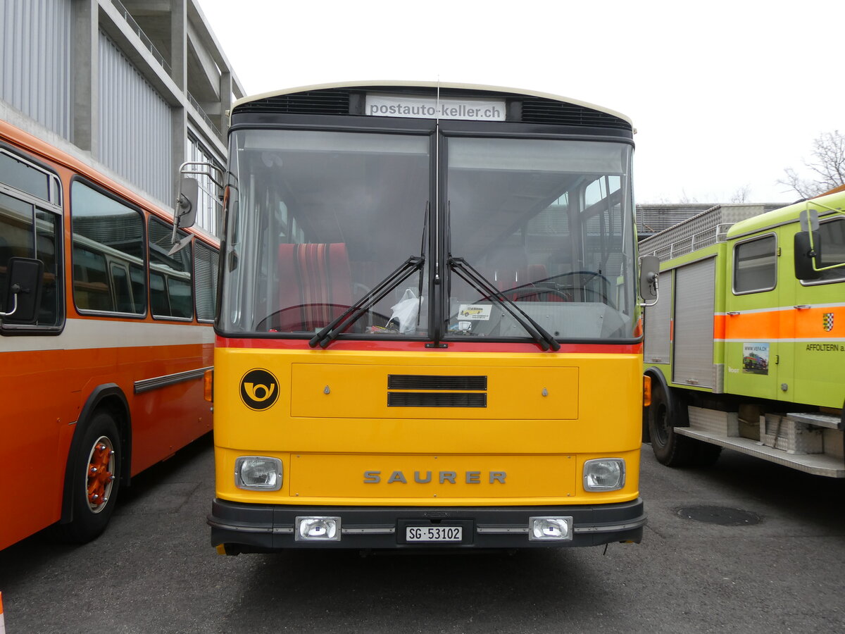 (273'004) - Keller, Niederwil - Nr. 4/SG 53'102 - Saurer/R&J (ex Keller, Hottwil Nr. 5/PID 1270; ex P 25'303; ex P 25'354) am 15. Mrz 2025 in Derendingen, Enter
