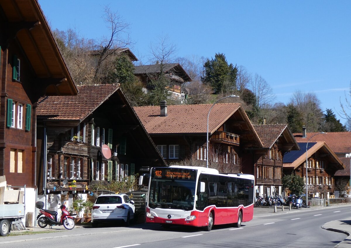 (273'100) - PostAuto Bern - BE 707'884/PID 12'414 - Mercedes (ex Wiener Linien, A-Wien Nr. 8154) am 20. Mrz 2025 in Ringgenberg, Moosrain