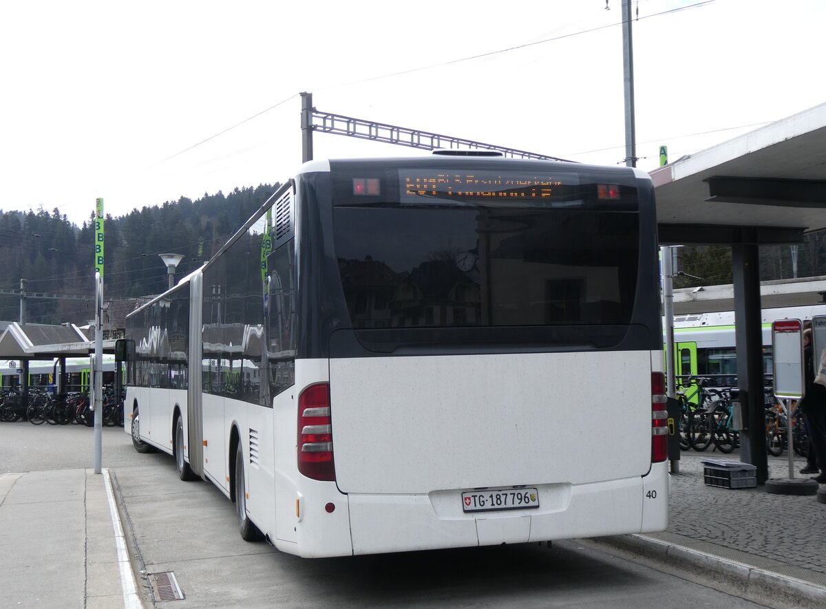 (273'444) - Eurobus, Arbon - Nr. 40/TG 187'796/PID 4547 - Mercedes (ex Nr. 13) am 31. Mrz 2025 beim Bahnhof Langnau