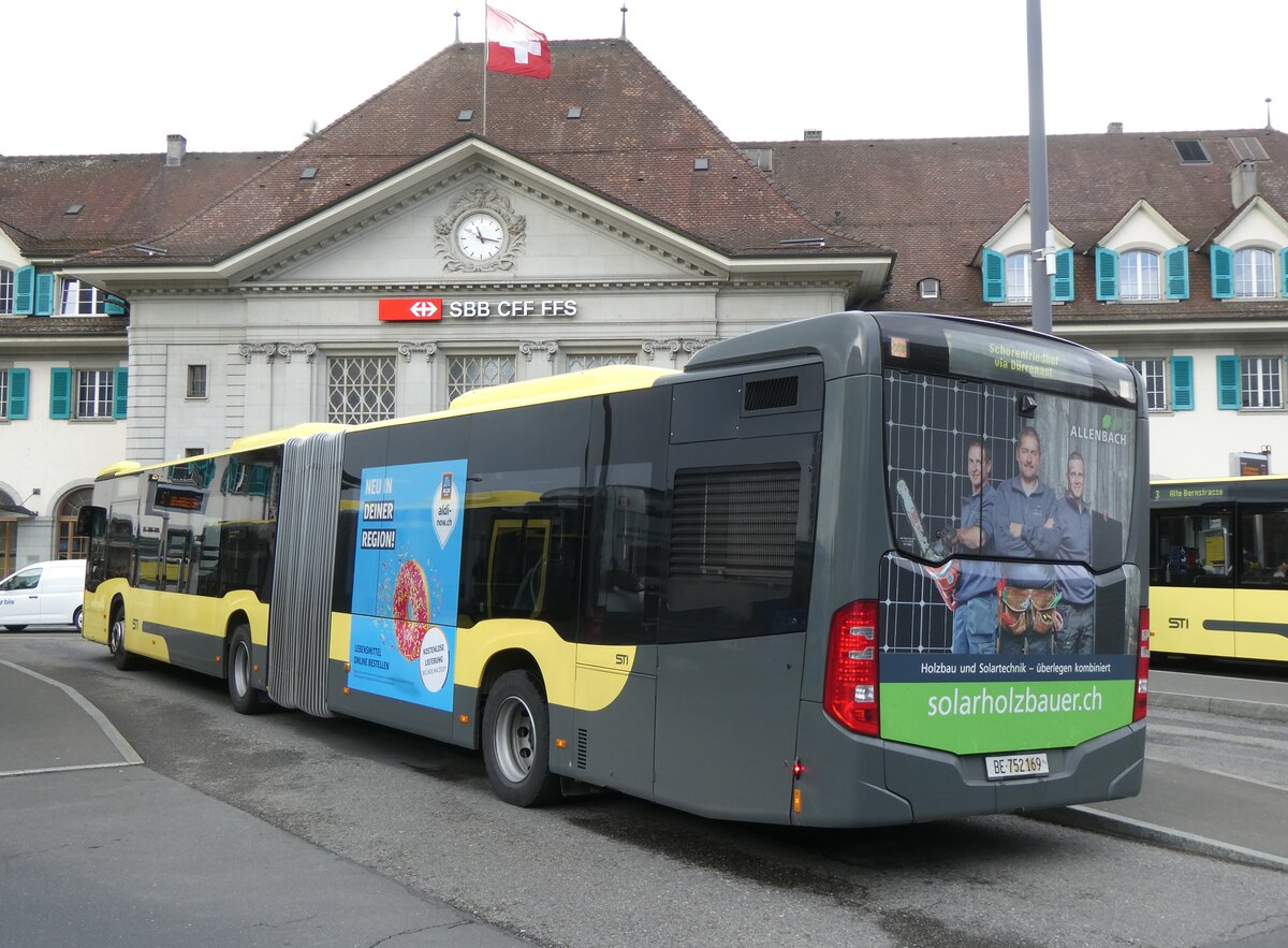(274'517) - STI Thun - Nr. 169/BE 752'169 - Mercedes am 3. Mai 2025 beim Bahnhof Thun